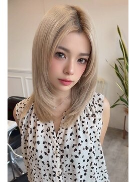 レム 長町店(L.E.M) 透明感ブロンドベージュ × 顔まわりレイヤー