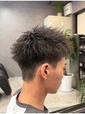 スペインカール ハイライトカラー　メンズカット　メンズパーマ