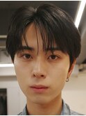 メンズシースルーセンターパートフェザーパーマ髪質改善縮毛矯正