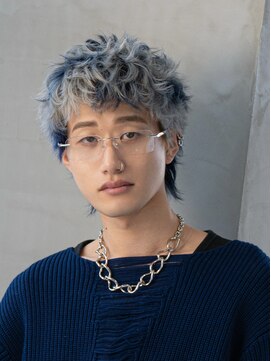 エイド 本店(aid) スパイキーマレットショート × クールトーンセクションカラー