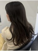 ロングレイヤーカット顔周りレイヤーウルフハッシュカット韓国