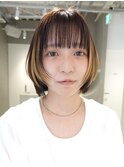 天神大名ダブルカラーショートボブレイヤーカットケアブリーチ