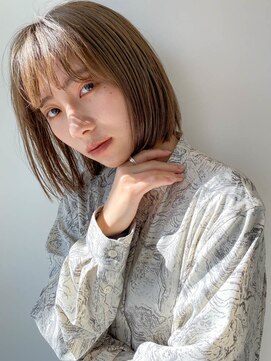 コカブ 本山(KOCHAB) ダブルカラーで作る透明感ベージュカラー/ボブ