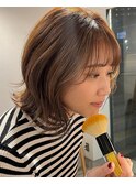 オレンジベージュ×外ハネボブ