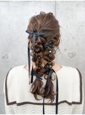 丸顔/卵型/顔型別ヘアスタイル/ヘアセット/結婚式/韓国/小顔