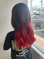 ラヴィ(Raviy)&nbsp;セミロング×レッドグラデーション