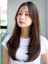 レノラ 髪質改善カラー 本町(LENORA) ロングウルフカットハニーブラウンハッシュカット