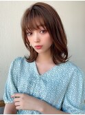 アフロートeri似合わせ小顔顔まわりミディアムレイヤーカット