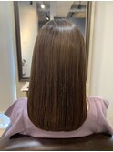 tuuli  髪質改善 杉嶋梨紗 ココアブラウン 前髪 ミディアム つや