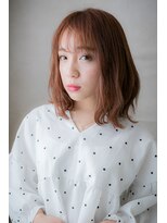 カバーヘア ブリス 上尾西口店(COVER HAIR bliss)&nbsp;シースルーバングxシアーピンクくびれミディY上尾10代20代30代