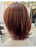 アクアオモテサンドウ(ACQUA omotesando)&nbsp;△ブリーチなし韓国風オレンジブラウンレイヤーカットウルフヘア