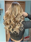 プルエクステでブロンドハイライトヘアに♪