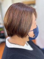 アークスヘアー&nbsp;艶感ベージュ暖色系カラー大人ボブ透明感小顔