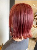 【Lucir】大内 亮 切りっぱなし外ハネ×ベリーピンク