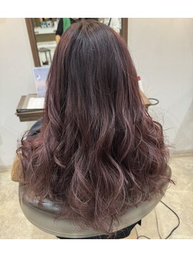 エクリュ 千葉(ecru) MIX巻きピンクグラデーションエアリーロング