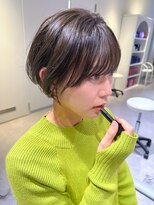 アム(amu)&nbsp;ブルージュカラー×丸みショートボブ×地毛風縮毛矯正☆