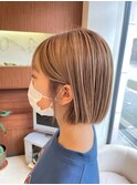 切りっぱなしボブ◎ショートボブ◎ミルクティーベージュ