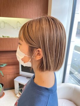 フォンテ(fonte) 切りっぱなしボブ◎ショートボブ◎ミルクティーベージュ