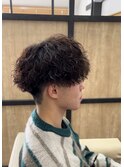 刈り上げツーブロックツイストスパイラルパーマメンズマッシュ