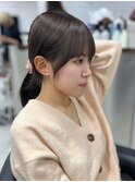 13773黒髪くびれヘア髪質改善レイヤーカット韓国ポニーテール