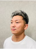 10代20代30代ホワイトメッシュハイライト刈り上げ ツーブロック