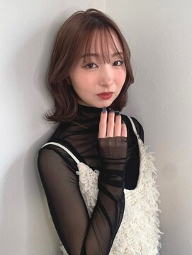 アンニュ(annuy) 前髪カット 外ハネボブ 韓国風巻き くびれボブ 透明感カラー