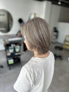 エルピス 中央林間店(elpis) グレージュミディ×白髪ぼかしハイライト