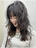 20代30代40代パーマミディアムロングレイヤーカットブリーチなし