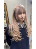 レイヤーカット&ミルクティーベージュ
