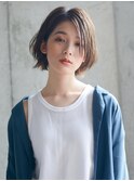 大人かわいい 小顔 くせ毛風[黒髪ベリーショート/ミニマムボブ]