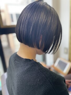 ヌード(NUDE) 「NUDE」# ダークアッシュ ぱっつんボブ くすみカラー ミニボブ