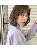 ゆるふわ巻き×ボブ×ミルクチョコレート/大人可愛いこなれヘア