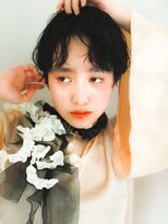 テトヘアー(teto hair)&nbsp;ショートヘア　伸ばしかけ　ウェットヘア　ニュアンスヘア　黒髪