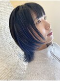 ウルフカット×インナーカラー