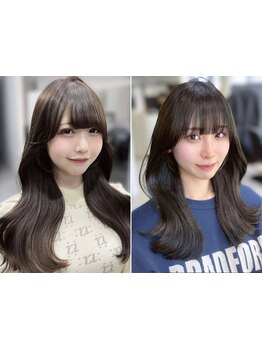 韓国風レイヤーカット/小顔レイヤーカット/ワンホン風レイヤーカットならお任せ下さい♪大阪梅田/茶屋町
