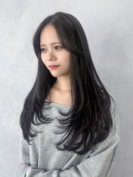 アルバム 池袋(ALBUM) 暗めカラーロンググレージュ韓国ヘア顔周りレイヤー_F1018