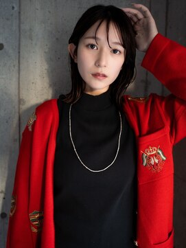 髪質改善縮毛矯正×顔周りカット×ミディアムレイヤー