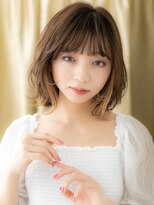 カバーヘアアンドスパ ブリス 浦和(COVER HAIR&SPA bliss) イヤリングカラー12トーンハッシュカットゆるふわボブ20代30代X