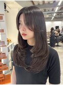センター分け レイヤーカット ロングレイヤー ハイレイヤー