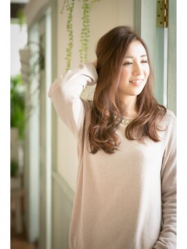 エルデ ナインズ ヘアー スタンド 川口店(elde 9's HAIR STAND) 61モーブカラー&セミウェットなワイドバングなくびれミディ 川口