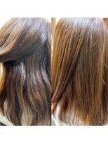 オンスター(ONSTAR)&nbsp;酸性縮毛矯正　髪質改善　ストレート　ビフォアー　ツヤがみ