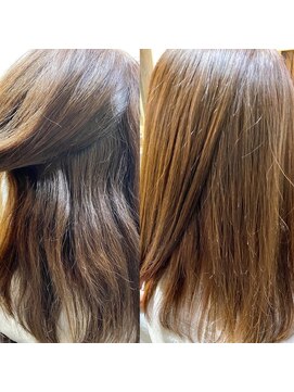 オンスター(ONSTAR) 酸性縮毛矯正　髪質改善　ストレート　ビフォアー　ツヤがみ