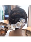 編み込みダウンヘアセット