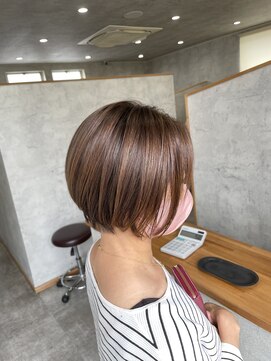 インスヘアー 東加古川店(INCE HAIR) 丸みショート×アディクシーカラー【中野】