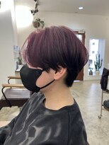 ソアヘアー(Soar hair) 【Soar】ハンサムショート×フレーミングカラーぴんく