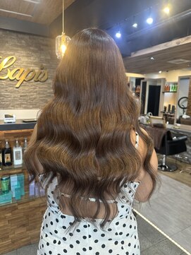 ラピス 横浜(Lapis) ブリーチなしブラウンカラー髪質改善
