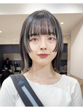 サンド 銀座(sand) 長めぱつっとボブ☆姫カット☆イヤリングカラー