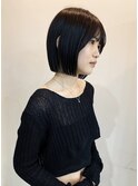 切りっぱなしボブ　ストレートボブ  顎下ボブ