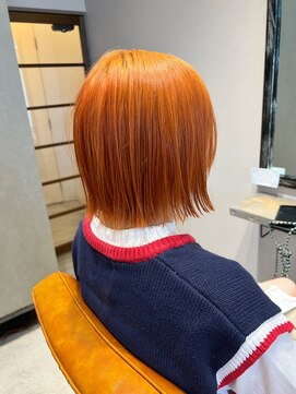 クルニエ(crenier) オレンジ/ボブ/ブリーチカラー