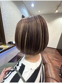 自然なボブ～縮毛矯正を添えて～